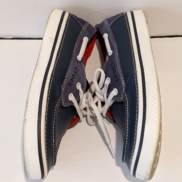 CROCS boys navy blue boat shoes size 6 - Picture 5 of 14